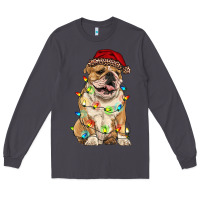 Smoke christmas bulldog Long Sleeve Tee - RanaPortraitStore