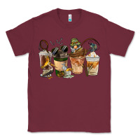 Burgundy Fishing Coffee Cups Classic Tee - FaDigitalArtStudio
