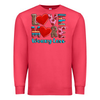 Cardinal love more worry less Premium Sweatshirt - AdoDesignShop