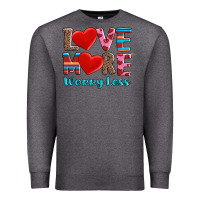 Charcoal Heather love more worry less Premium Sweatshirt - AdoDesignShop