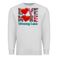 Dove Grey love more worry less Premium Sweatshirt - AdoDesignShop