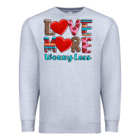 Heather Grey love more worry less Premium Sweatshirt - AdoDesignShop