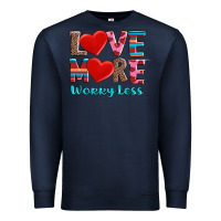Navy love more worry less Premium Sweatshirt - AdoDesignShop