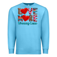 Ocean Blue love more worry less Premium Sweatshirt - AdoDesignShop