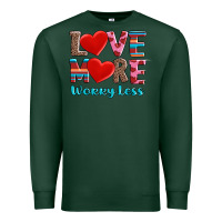 Sports Green love more worry less Premium Sweatshirt - AdoDesignShop
