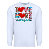 White love more worry less Premium Sweatshirt - AdoDesignShop