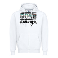 White goneracing Zipper Hoodie - CowhideDigitalArt