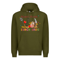 Army Green cupids favorite lunch lady Premium Hoodie - MaliasSmallBusiness