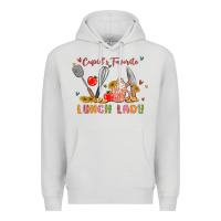 Dove Grey cupids favorite lunch lady Premium Hoodie - MaliasSmallBusiness