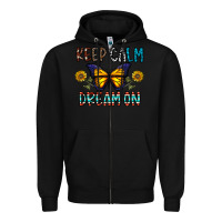 Black keep calm dream on Zipper Hoodie - CowhideDigitalArt
