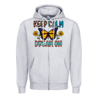 Heather Grey keep calm dream on Zipper Hoodie - CowhideDigitalArt