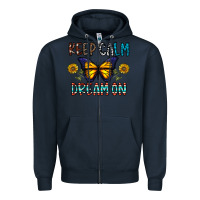 Navy keep calm dream on Zipper Hoodie - CowhideDigitalArt
