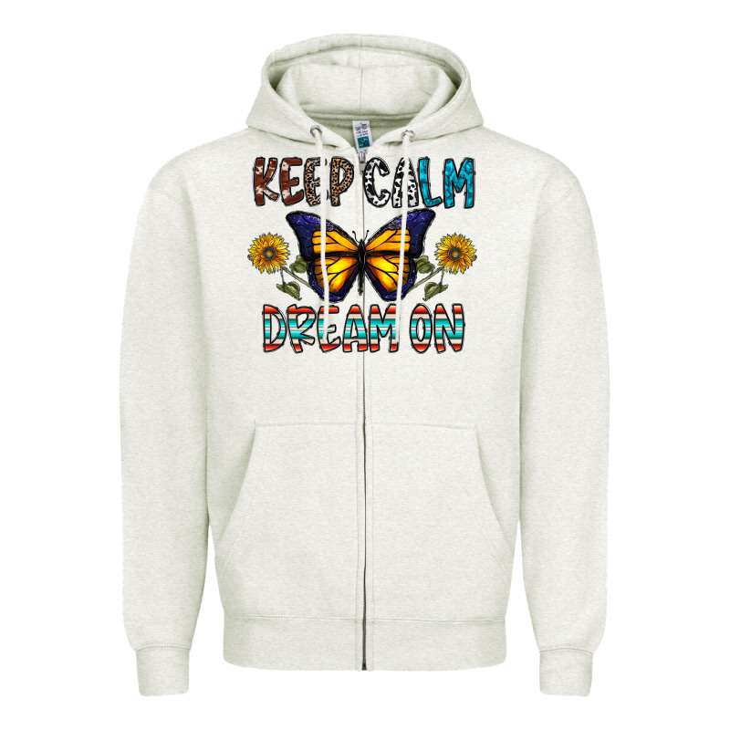Keep Calm Dream On Zipper Hoodie by CowhideDigitalArt | Teevron