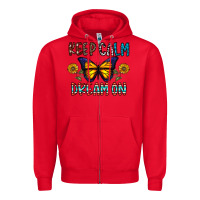 Red keep calm dream on Zipper Hoodie - CowhideDigitalArt