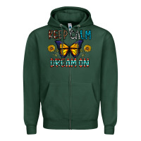 Sports Green keep calm dream on Zipper Hoodie - CowhideDigitalArt