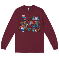 Burgundy dead inside but its freedom Long Sleeve Tee - AdoDesignShop