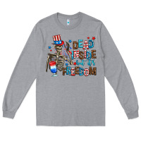 Heather Grey dead inside but its freedom Long Sleeve Tee - AdoDesignShop