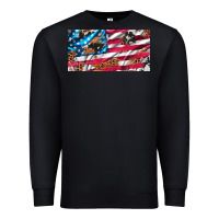 Black usa flag and leopard with wood license plate Premium Sweatshirt - Artiststas