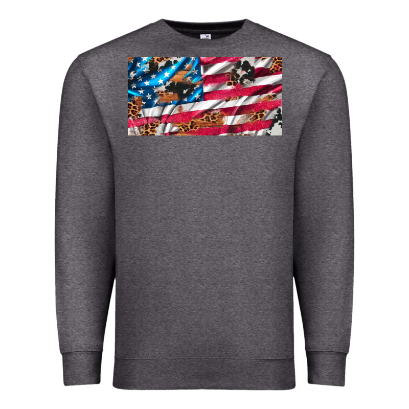 Usa Flag And Leopard With Wood License Plate Premium Sweatshirt by Artiststas | Teevron