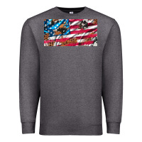 Charcoal Heather usa flag and leopard with wood license plate Premium Sweatshirt - Artiststas