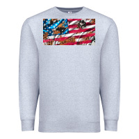 Heather Grey usa flag and leopard with wood license plate Premium Sweatshirt - Artiststas