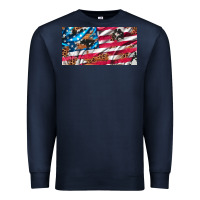 Navy usa flag and leopard with wood license plate Premium Sweatshirt - Artiststas