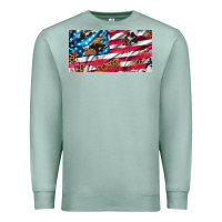 Seafoam usa flag and leopard with wood license plate Premium Sweatshirt - Artiststas