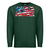 Sports Green usa flag and leopard with wood license plate Premium Sweatshirt - Artiststas