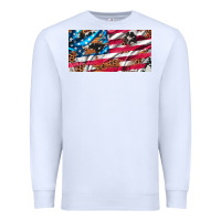 White usa flag and leopard with wood license plate Premium Sweatshirt - Artiststas