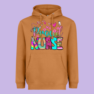 Proud Nurse Heavyweight Hoodie Designed By Bundleandbundleshop