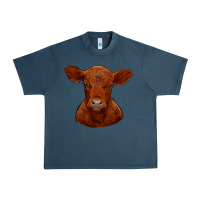 Midnight Navy red angus calf Urban Heavy Tee - RanaPortraitStore