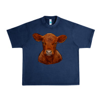 Navy red angus calf Urban Heavy Tee - RanaPortraitStore
