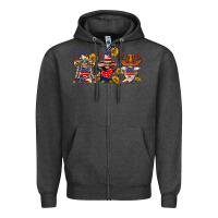 Charcoal Heather american gnomes Zipper Hoodie - FaDigitalArtStudio