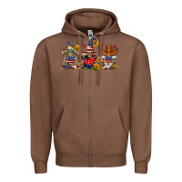 Chestnut american gnomes Zipper Hoodie - FaDigitalArtStudio