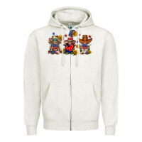 Oatmeal Heather american gnomes Zipper Hoodie - FaDigitalArtStudio