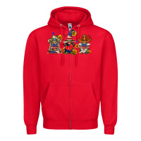 Red american gnomes Zipper Hoodie - FaDigitalArtStudio