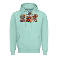 Seafoam american gnomes Zipper Hoodie - FaDigitalArtStudio