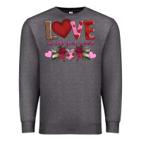 Charcoal Heather love is all you need Premium Sweatshirt - AdoDesignShop