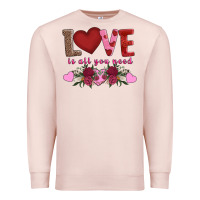 Pale Pink love is all you need Premium Sweatshirt - AdoDesignShop