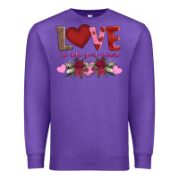 Purple love is all you need Premium Sweatshirt - AdoDesignShop