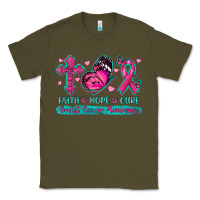 Army Green Faith Hope Cure Breast Cancer Awareness Classic Tee - texasbilliewilder