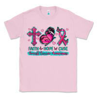 Bubblegum Pink Faith Hope Cure Breast Cancer Awareness Classic Tee - texasbilliewilder