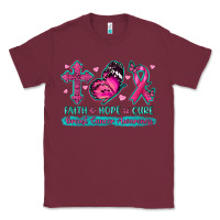 Burgundy Faith Hope Cure Breast Cancer Awareness Classic Tee - texasbilliewilder