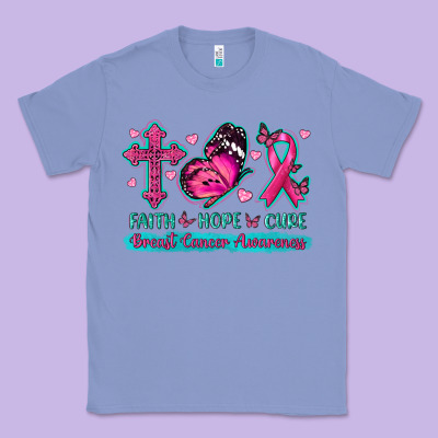 Faith Hope Cure Breast Cancer Awareness Classic Tee Designed By Texasbilliewilder