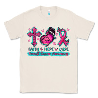 Natural Faith Hope Cure Breast Cancer Awareness Classic Tee - texasbilliewilder