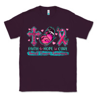 Plum Faith Hope Cure Breast Cancer Awareness Classic Tee - texasbilliewilder