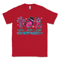 Red Faith Hope Cure Breast Cancer Awareness Classic Tee - texasbilliewilder