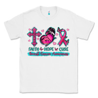 White Faith Hope Cure Breast Cancer Awareness Classic Tee - texasbilliewilder