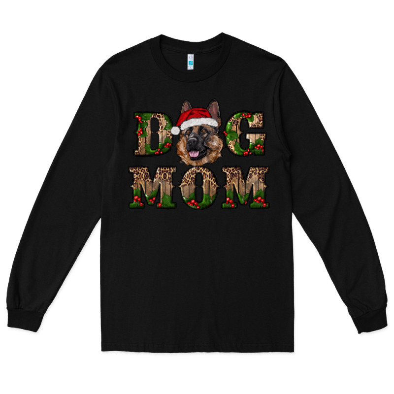 Chriistmas Dog Mom With German Shepherd Long Sleeve Tee by RanaPortraitStore | Teevron