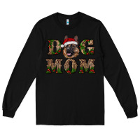 Black chriistmas dog mom with german shepherd Long Sleeve Tee - RanaPortraitStore
